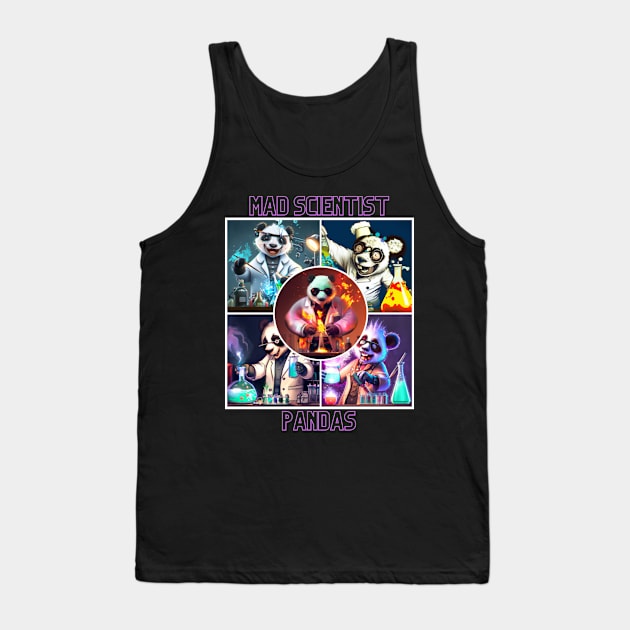 Get Your Scientific On with the Mad Scientist Panda T-Shirt Tank Top by krause sanchez designs